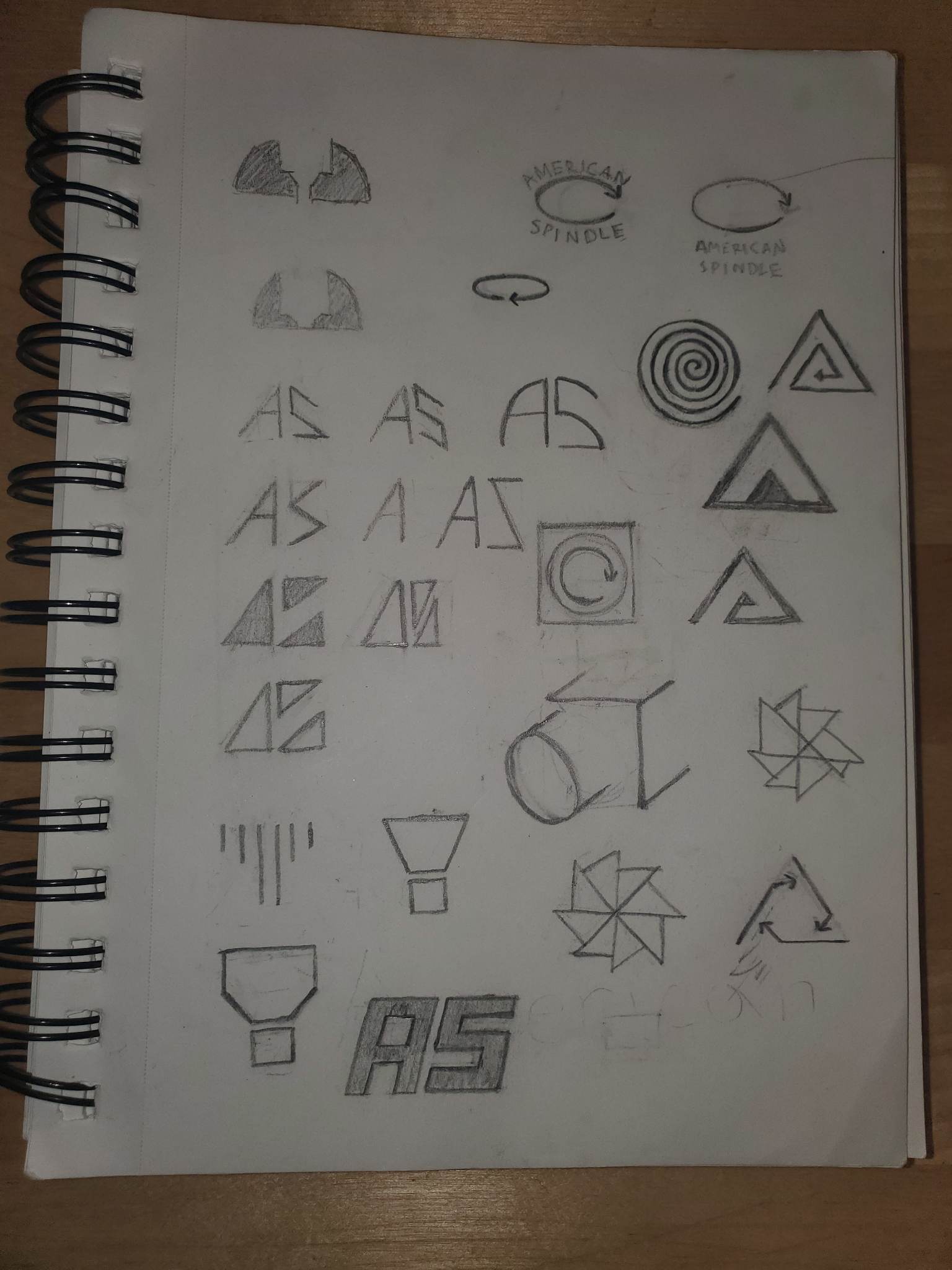 Sketch process of logo design.