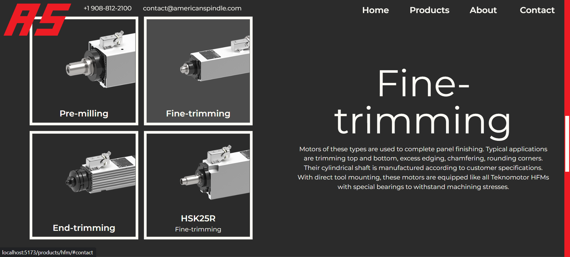 About section for high frequency motor.