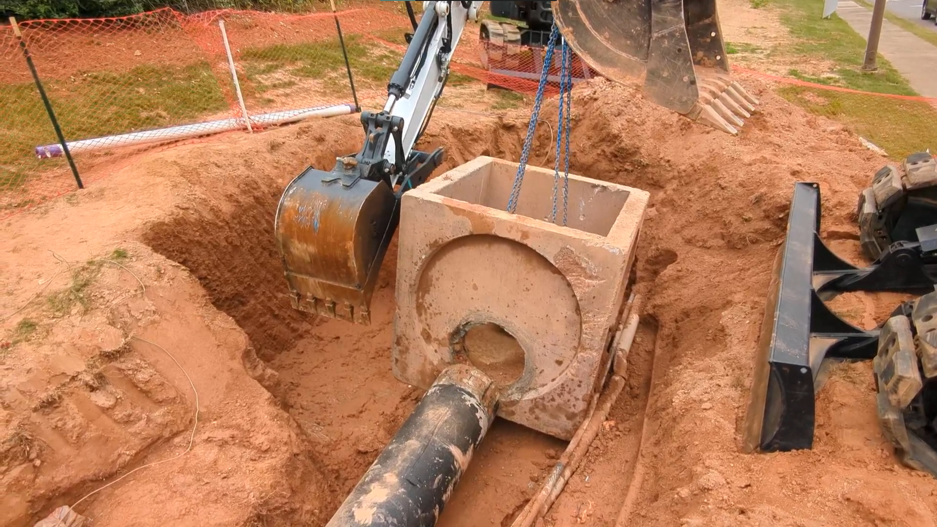 Service vaults being installed.