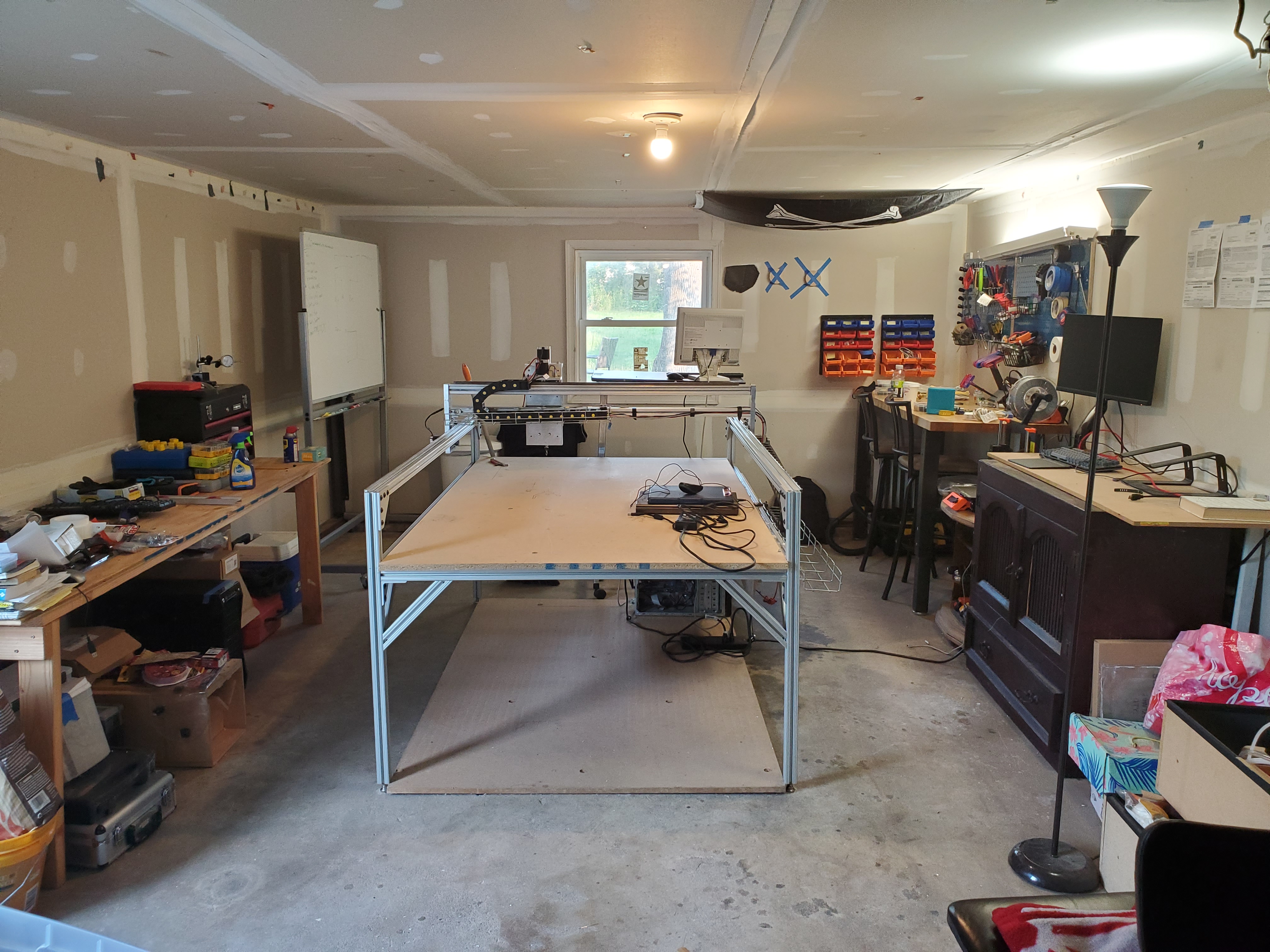 Carpenter in the garage.