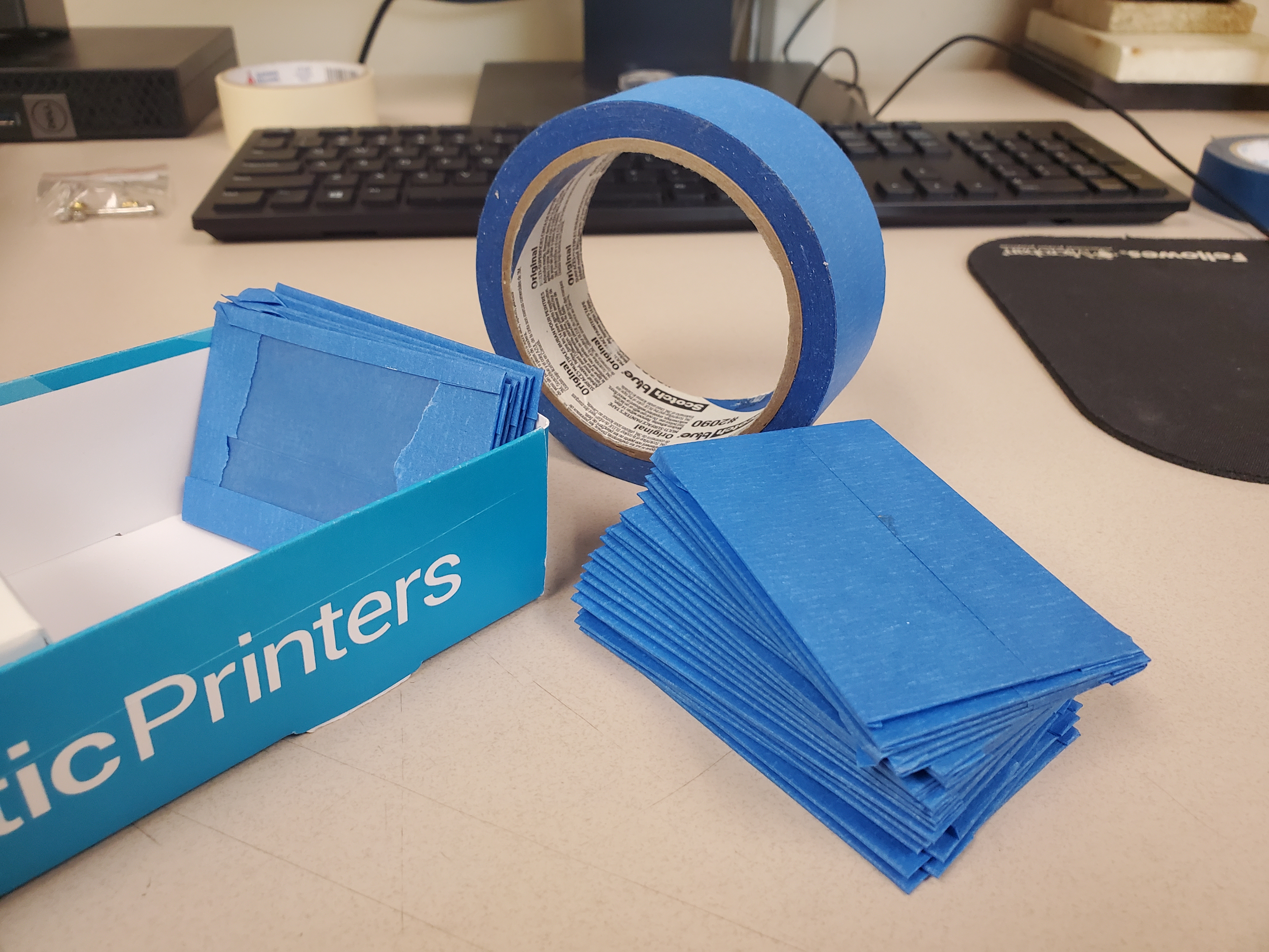 Preparing cards for laser.