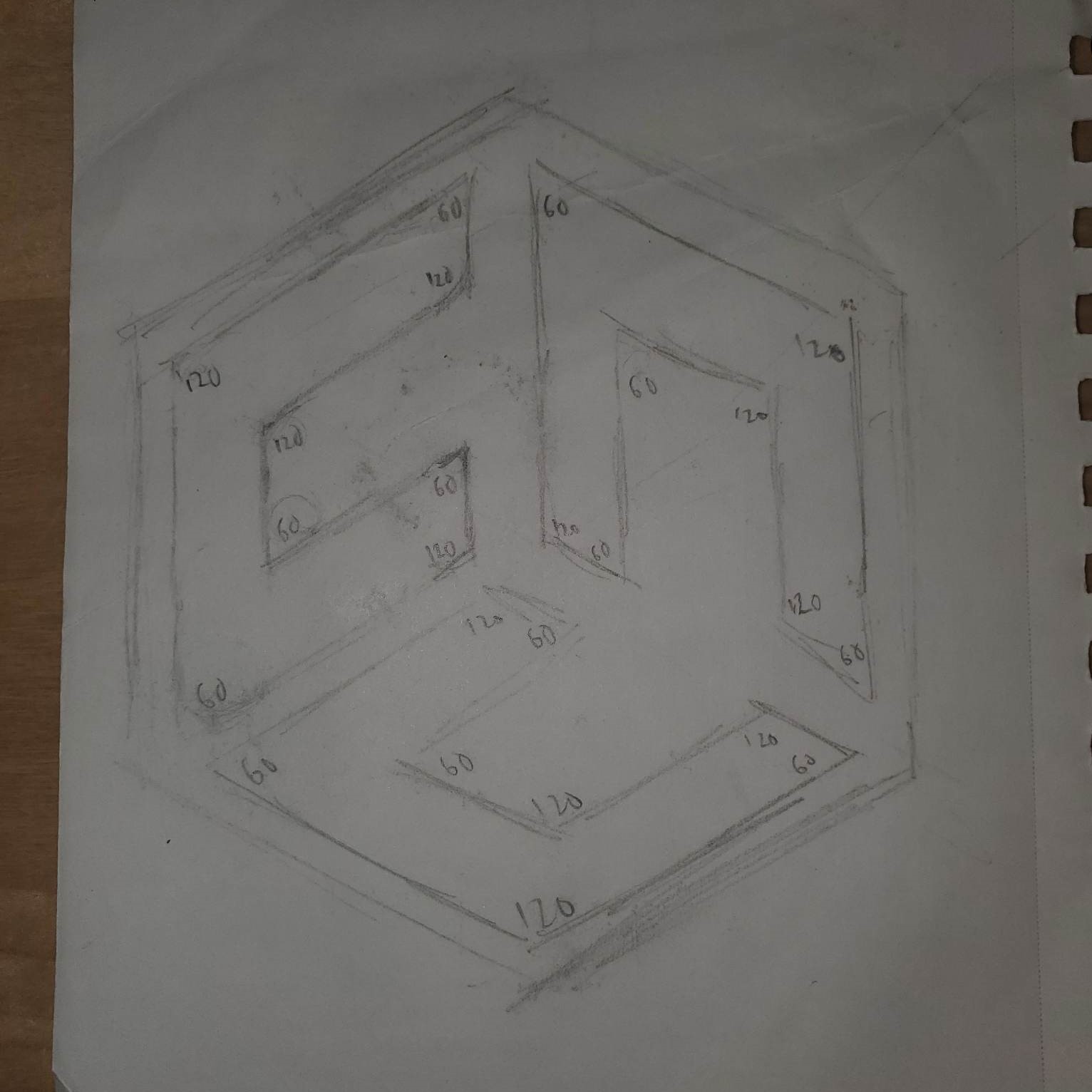 Angles and construction of logo.