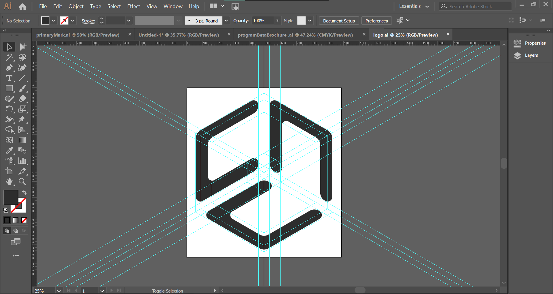 Making the logo in Illustrator.